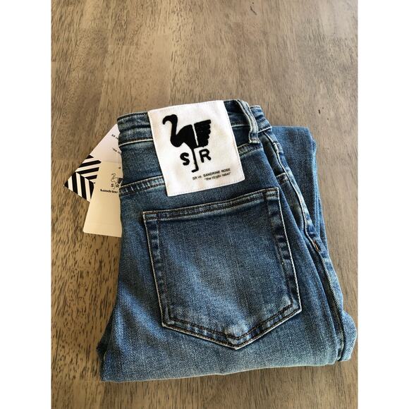 Free People v. Sandrine Rose High Waist Straight Fit Indigo Distressed Jeans- 26 - Picture 7 of 7